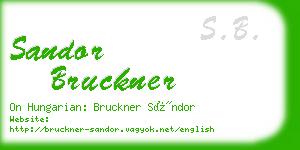 sandor bruckner business card